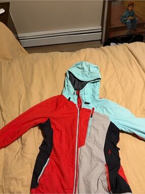 Volcom Multicolor Zip Up Snowboarding Shell Jacket